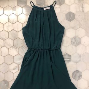 Green skater dress